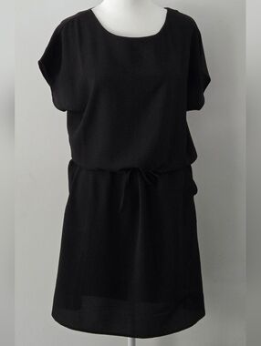 Only Black Midi Drawstring Waist Dress